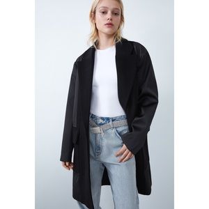 Zara coat with contrasting fabric